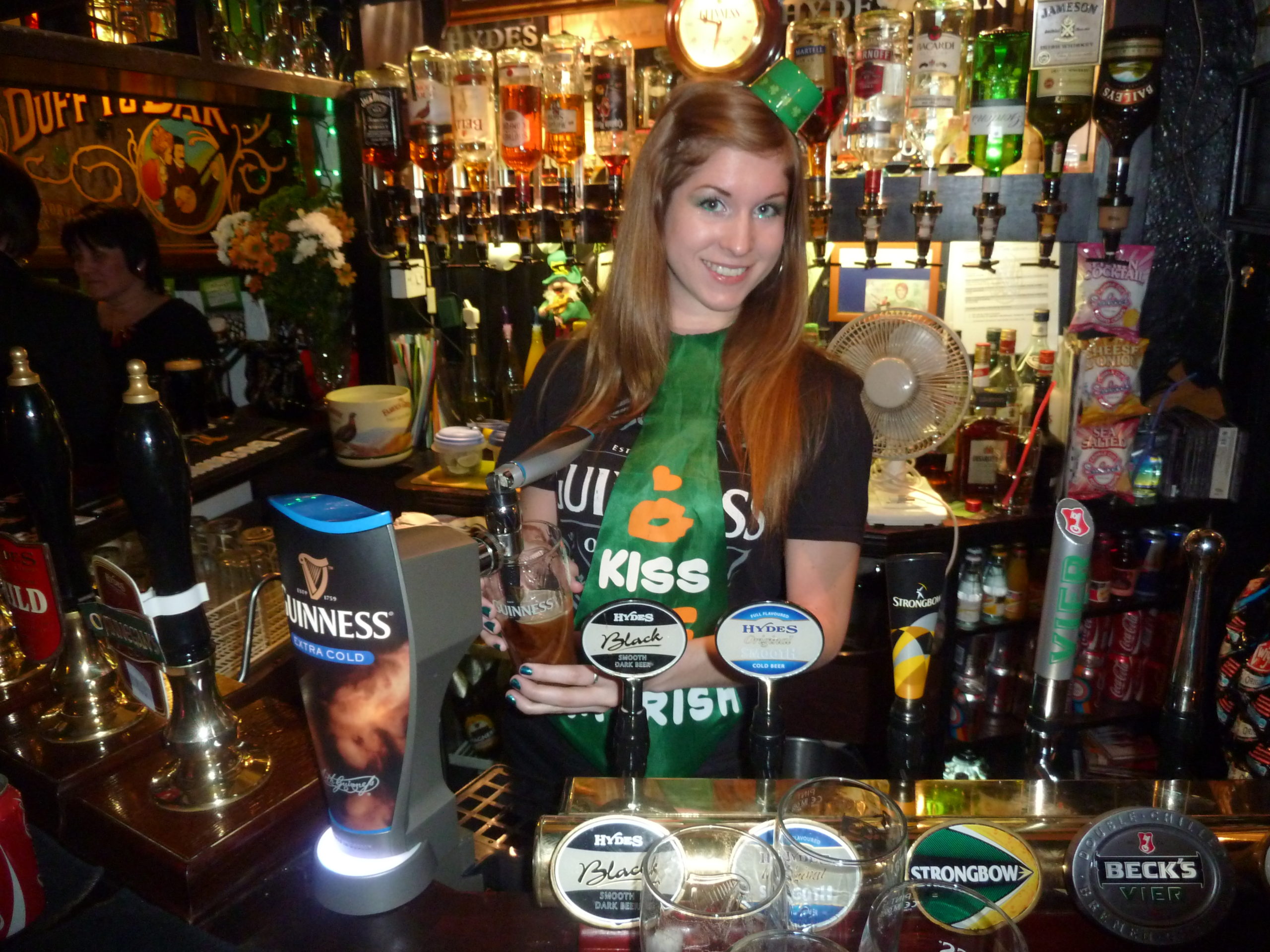 Working the St. Paddy's Day shift at the Grey Horse